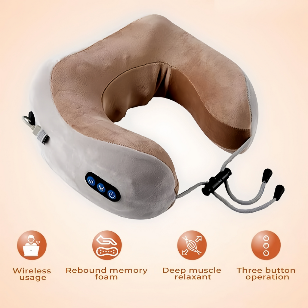 U-Shaped Travel Neck Massage Pillow With C type Charging