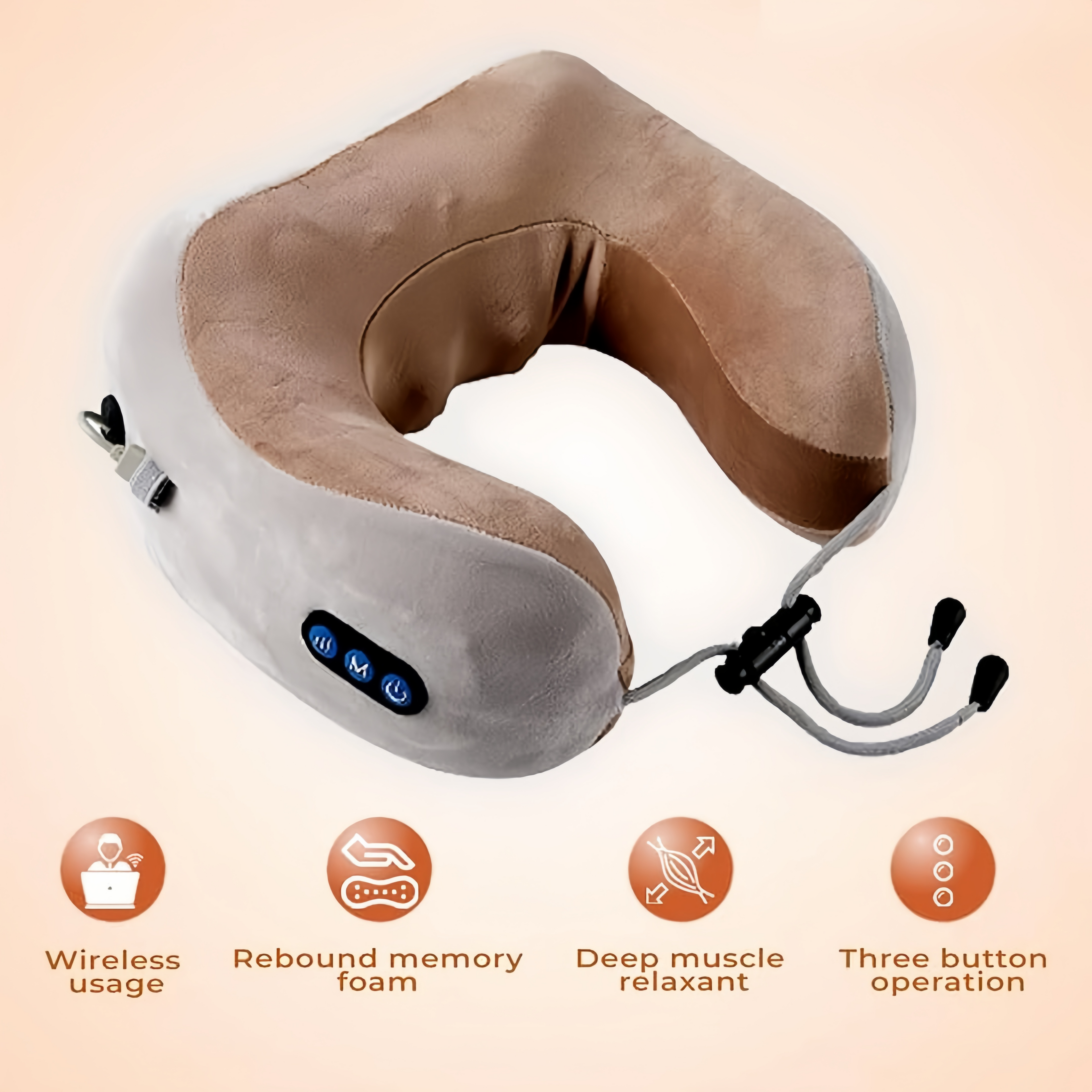 U-Shaped Travel Neck Massage Pillow