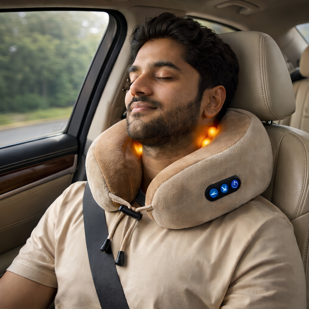 U-Shaped Travel Neck Massage Pillow With C type Charging