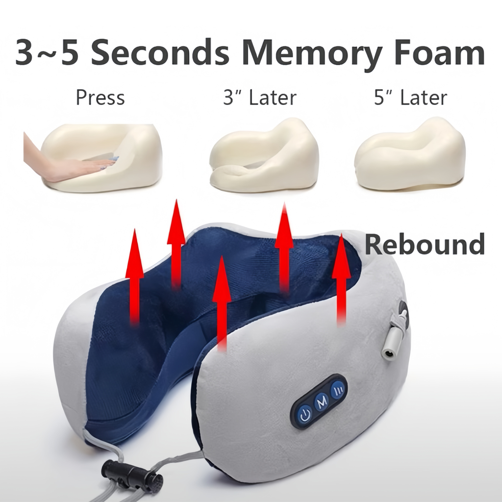 U-Shaped Travel Neck Massage Pillow With C type Charging