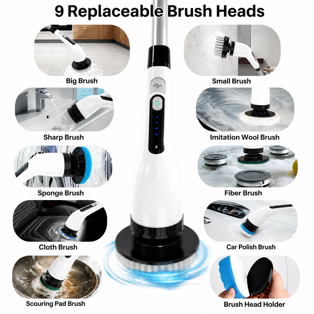9 IN 1 ELECTRIC CLEANING BRUSH